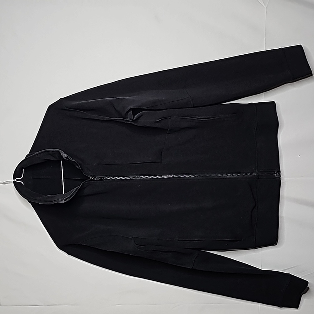 Lululemon Mens warm high neck zip up workout track jacket black sz Medium